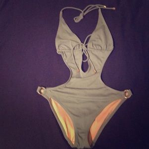 One piece bathing suit.